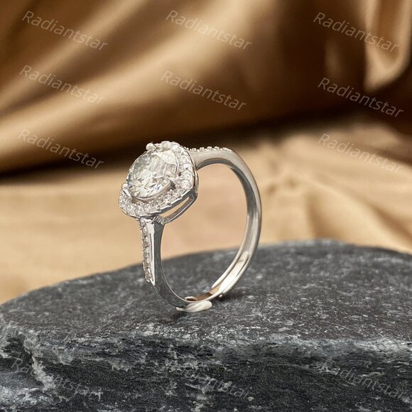 NEW Certified 1ct. t.w. Moissanite Halo Heart Ring - Picture 8 of 8